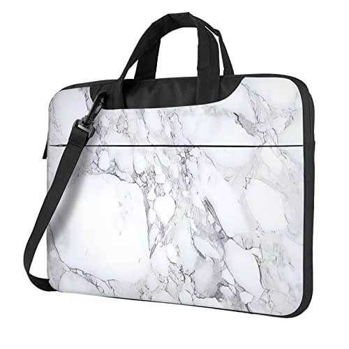 Sac à bandoulière pour ordinateur portable 15 pouces en marbre noir imperméable