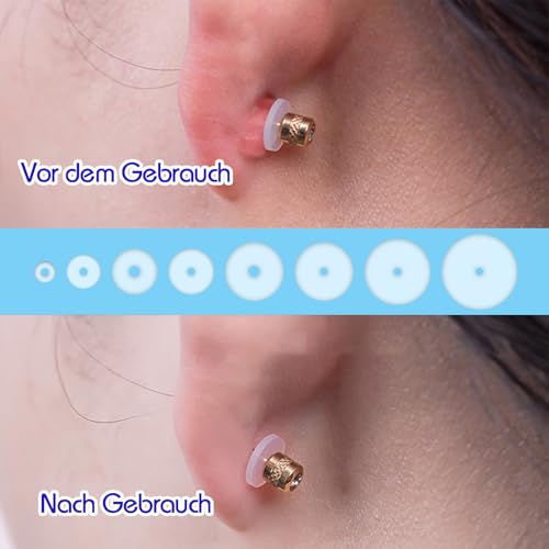 Scettar 200 Stück Gemischte Größe Anti Wildfleisch Piercing Disc, Keloid Disc Transparente Piercing Scheibe Piercing Anti WILDFLEISCH Piercing Discs für Ohrringe Stabilisierende, 8 Größen