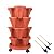 DUNCHATY Stackable Planter, Vertical Strawberry Planter with Garen Tool Set, Self Watering Garden Planter Indoor/Outdoor 5 Tier Herb Planter Pots for Growing Vegetables and Succulents, Clay Red