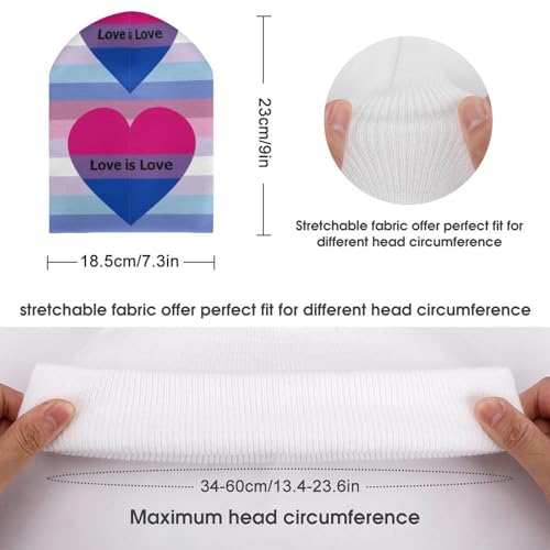 LGBTQ Bisexual Pride Kids Beanie Hat for for Girls Boys Children Cap Winter Knitted Chemo Cancer Headwear Accessories Gifts Decoration Black2