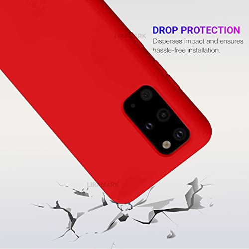 Image of LIRAMARK Liquid Silicone Soft Back Cover Case for Samsung Galaxy S20 Plus / S20 Plus 5G (Red)
