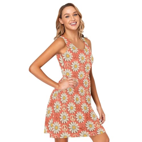 Image of ALAZA Women's Summer Dress Sun Dress Sleeveless with Pockets