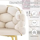 Lestarain Sessel Wohnzimmer, Armlehnensessel mit geflochtener Rückenlehne, Loungesessel Relaxsessel Lesesessel Einzelsofa, Polstersessel mit Samtbezug Metallbeinen, Beige, LUNI1018