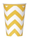 Chevron Paper Cups, 12 Ounce, Yellow, 6 Count