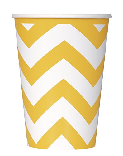 12oz Yellow Chevron Paper Cups, 6ct