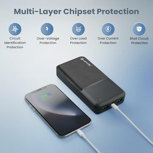 Image of Lapcare Smart Tank Ultra 20000mAh Power Bank | 22.5W Fast Charging | Dual USB + Type-C Output | LED Indicator | Portable Power House for Smartphones, Tablets & Accessories