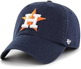 47 MLB Team Color Primary Logo Franchise Fitted Baseball Hat Cap, Unisex Adult - Houston Astros - Navy (Large)