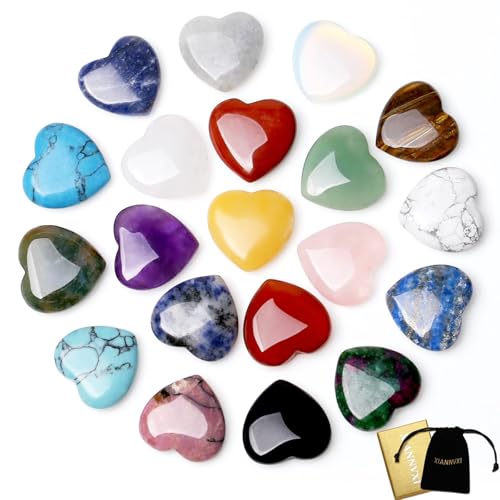 XIANNVXI Glücksbringer Herz Steine Kristalle Edelsteine Muttertagsgeschenk Mama Geschenk Edelstein Herzen Mini Glücksbringer Liebe Herzform Gastgeschenke Hochzeitsdeko Kleine Geschenke Bunte Steine