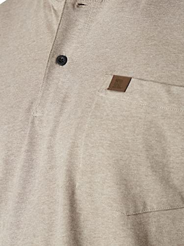 Wrangler Herren Kurzärmeliges Henley-Hemd, Haferflocken (Oatmeal), meliert, 4X – Ansicht 3