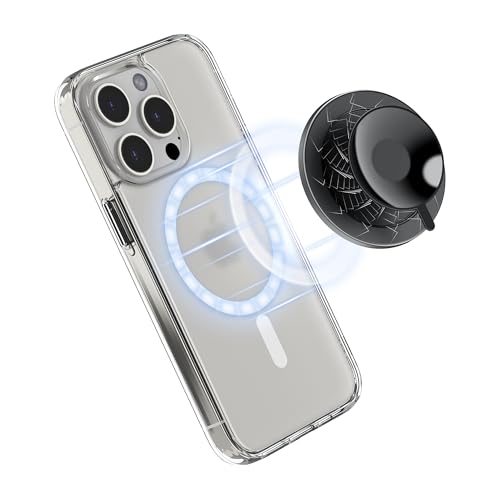 Support de téléphone à ventouse PROfezzion pour miroir et verre, compatible avec iPhone 16 Noir
