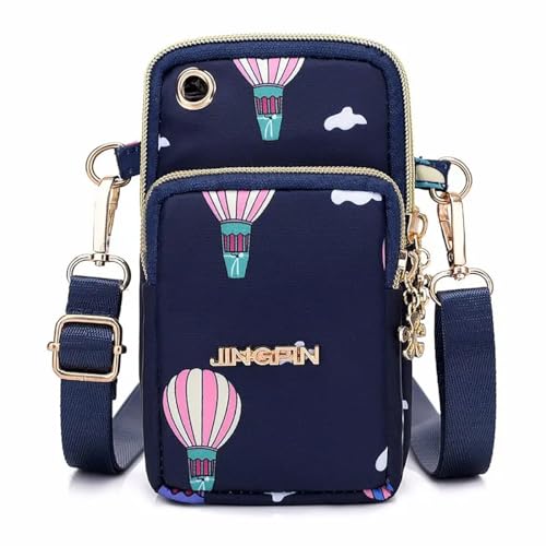 Image of Mobile Sling Bags for Women Crossbody, Multifunction Three Layer Mini Shoulder Bag Purse with Headphone Port for Teens Gilds Ladies Women