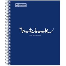 Miquel Rius M Emotions 1 Subject Notebook, Lined 11" x 8.5", 80 Sheets Heavy Weight Paper, 3 Hole Punched, Micro-Perforated, Marine Blue Board Cover