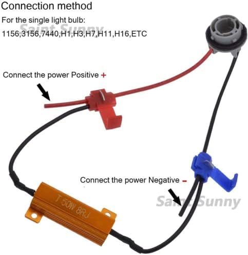 SageSunny 2pcs 50W 8OHM LED Load Resistor Fix Fast Hyper Flasher for LED Headlight Turn Signal Bulb DRL Fog Lamp Computer Warning Canceller Decoder