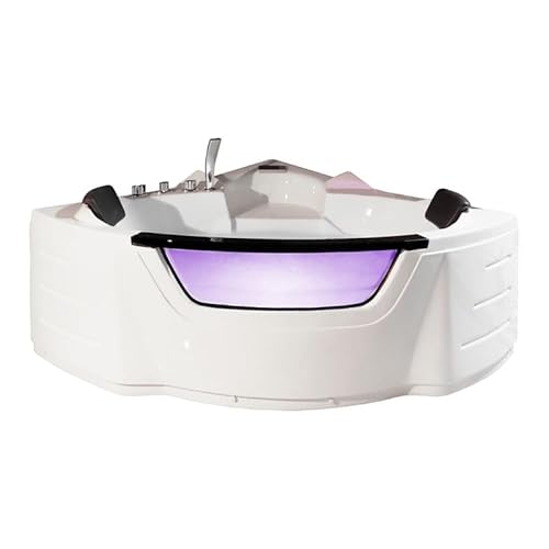 Vidalux WB13 Premium 1350 x 1350 Corner Whirlpool & Airspa Bath, White - Easy-to-Use, Dial Controls - Fully European CE Approved and 3-Year Warranty