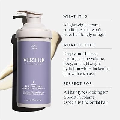VIRTUE Full Volumizing Conditioner Thickens Hair, Safe for All Hair Types, Sulfate Free, Color Safe