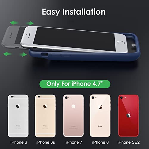Trswyop BA001 Battery Case For Iphone 8/7/6/6S/Se(2022/2020),[7000Mah] Ultra-Slim Battery Charging Case, Rechargeable Protective Extended Battery Charger Case thumb #5
