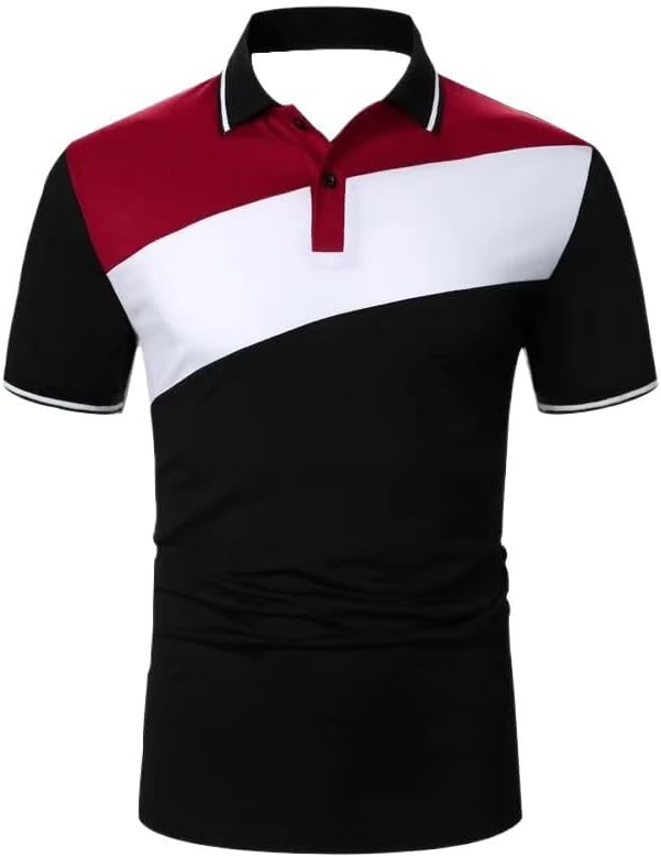 Men's Print Golf Shirt Short Sleeve Summer Work Tennis Tee Shirt