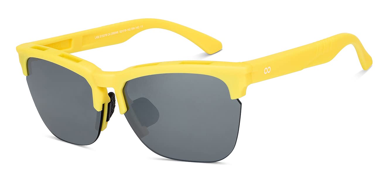 Lenskart Boost Gafas de sol deportivas | Medio borde | 100% protección UV | Gafas de sol para hombres y mujeres | Grande (138 mm y superior) | LKB S15376