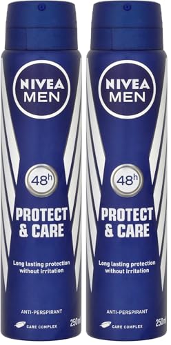 Image of Nivea Men Protect and Care 48 Hours Anti-Perspirant Spray, 250 ml (Pack of 2)