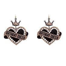 Birthday inspired Earrings Rhinestone, Fashion, Cute, Colorful, Glitter