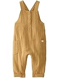 little planet by carter's unisex-baby Organic Cotton Overall Jumpsuit, Ochre Solid, Newborn