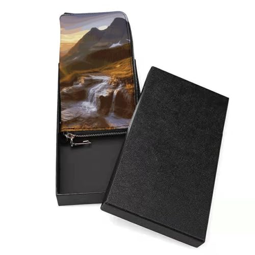 Mountain Sunrise Landscape Ladies' Leather Wallet With Hand Strap Slim Vertical Purse Wallets Card Case Long Zip Around Long Wallet Credit Cards Holder Phone Clutch3