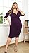 POSESHE Womens Plus Size Deep V Neck Wrap Ruched Waisted Bodycon Dress Purple XX-Large