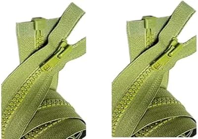 #3 Molded YKK Light Weight Jacket Separating Zippers - Choose Your Length - Color: Apple Green: 537 - Made in The United States (2 Zippers Per Pack) (Apple Green - 18" inches) image 2