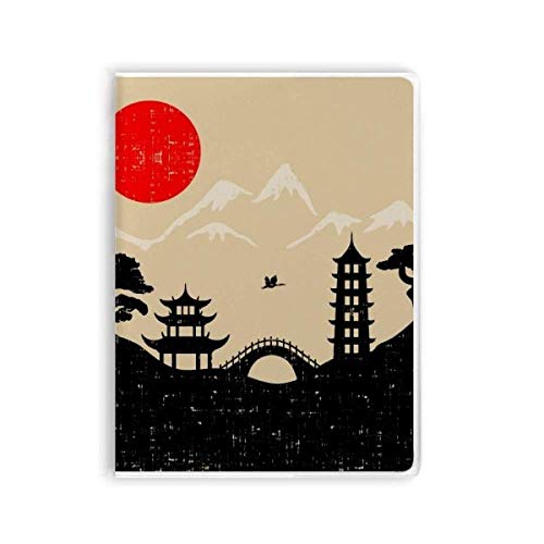 Carnet de notes japonais A5 noir et rouge avec couverture souple pour l'écriture