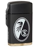Größe: ca. 6,5 x 4 cm Feuerzeug Rubber Laser schwarz SC FREIBURG