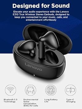 Lenovo E310 True Wireless Stereo Kulaklık Siyah