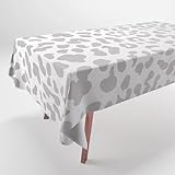 ROLETI Tablecloths for Rectangle Tables 60 x 120 Washable Gray Leopard Print Table Clothes for 8 Foo
