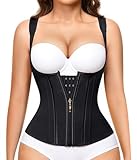 Nebility Waist Trainer for Women Corset Shapewear Tummy Control Faja Body Shaper Waist Cincher with Adjustable Strap(Black,Medium)