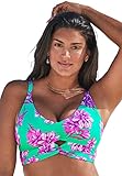 Swimsuits For All Women's Cut Out Longline Bikini Top - 10, Bali Floral (Plus