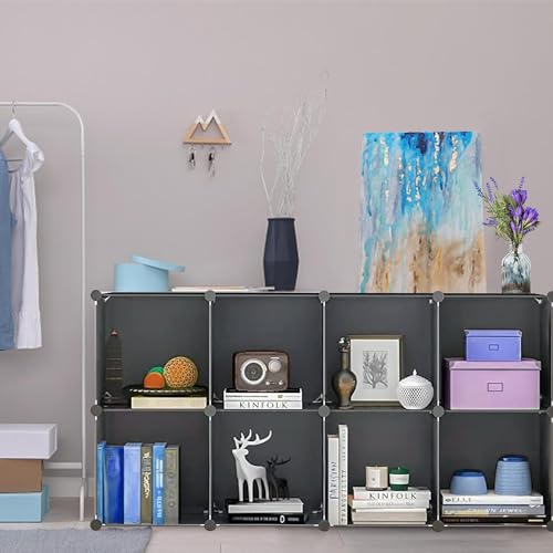 Image of Shoe Rack Multipurpose 5 Shelves Shoe Rack with Zip Door Cover & Side Pockets, Multiuse Wide Shelve,Rack for Footwear, Toys, Clothes (Grey, 12-Layer)