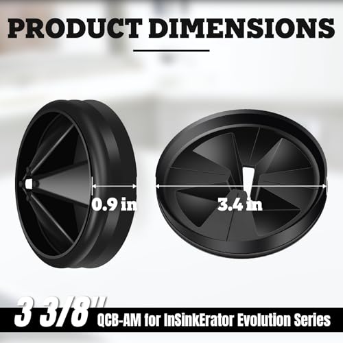 3 Pack Garbage Disposal Splash Guard - Sink Baffle 3 3/8\" QCB-AM for InSinkErator Evolution Series, Removable Garbage Disposal Rubber Drain Insert Quiet Collar Drain Plugs Garbage Disposer Accessories - Thumbnail 6