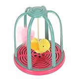 ETAINGYEUN Electric Cat Toys Interactive Bird Cage Squeak Toy for Adult Cats (Red)