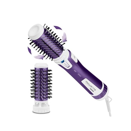 Rowenta CF9530 Rotierende Warmluftbürste Brush Activ Volume & Shine | Keramikbeschichtung | 3 Geschwindigkeitsstufen und Kaltstufe | Violett