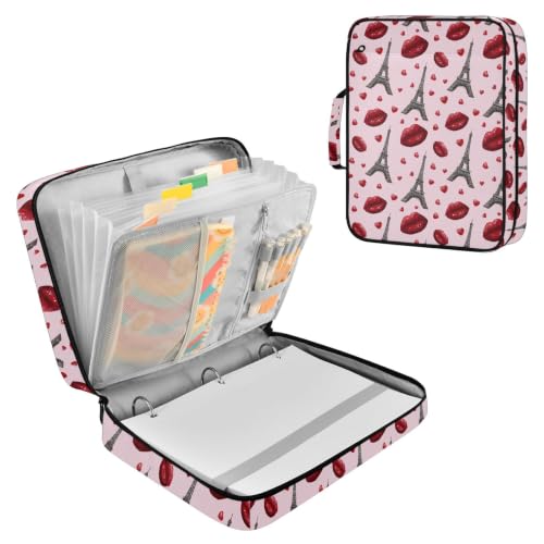 Pochette à fermeture éclair avec 3 anneaux et 6 onglets pour ranger 500 feuilles de cours