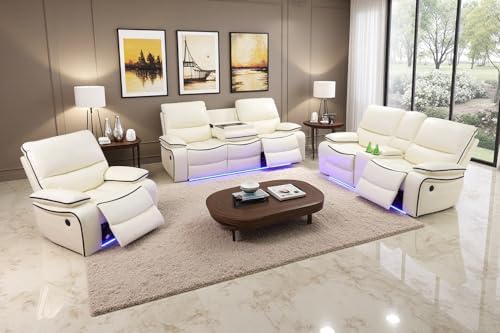 A Ainehome Power Recliner Sofa Set with LED, Living Room Furnitur...