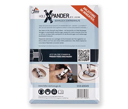 Falke Hole Xpander - Bohrloch-Zentrierhilfe - bestehendes Bohrloch vergrößern (Ø72-152mm)