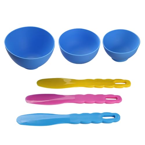 Dental Lab Rubber Mixing Bowl for Alginate Impression Plaster Materials Include3Pcs Rubber Flexible Bowl+3Pcs Mixing Spatulas