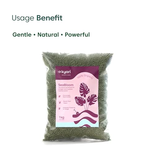 Image of Kyari Seaweed Extract Granules 1 KG - Organic Seaweed Fertilizer for All Plants, SeaBloom Plant Food for Indoor Plants, Outdoor Plants, Vegetables, Flowers & Home Garden