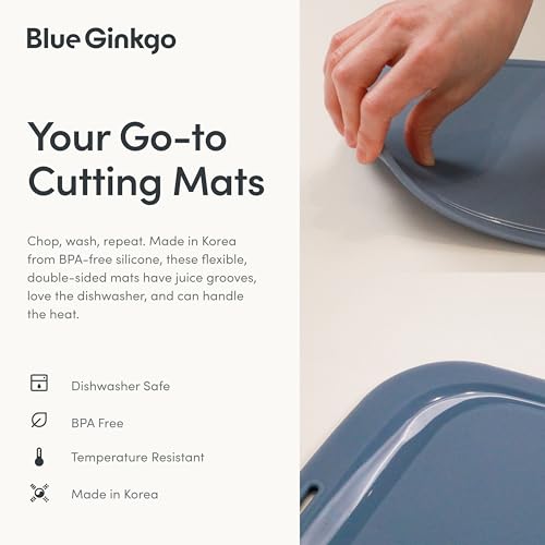 Set de 3 tablas de cortar de silicona Blue Ginkgo miniatura 4