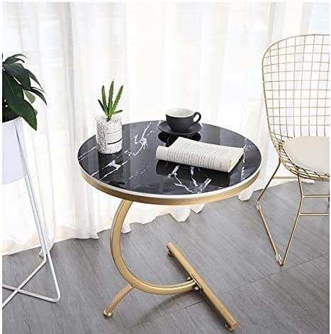 Table basse canapé compacte en métal blanc avec plateau de 55cm - 7