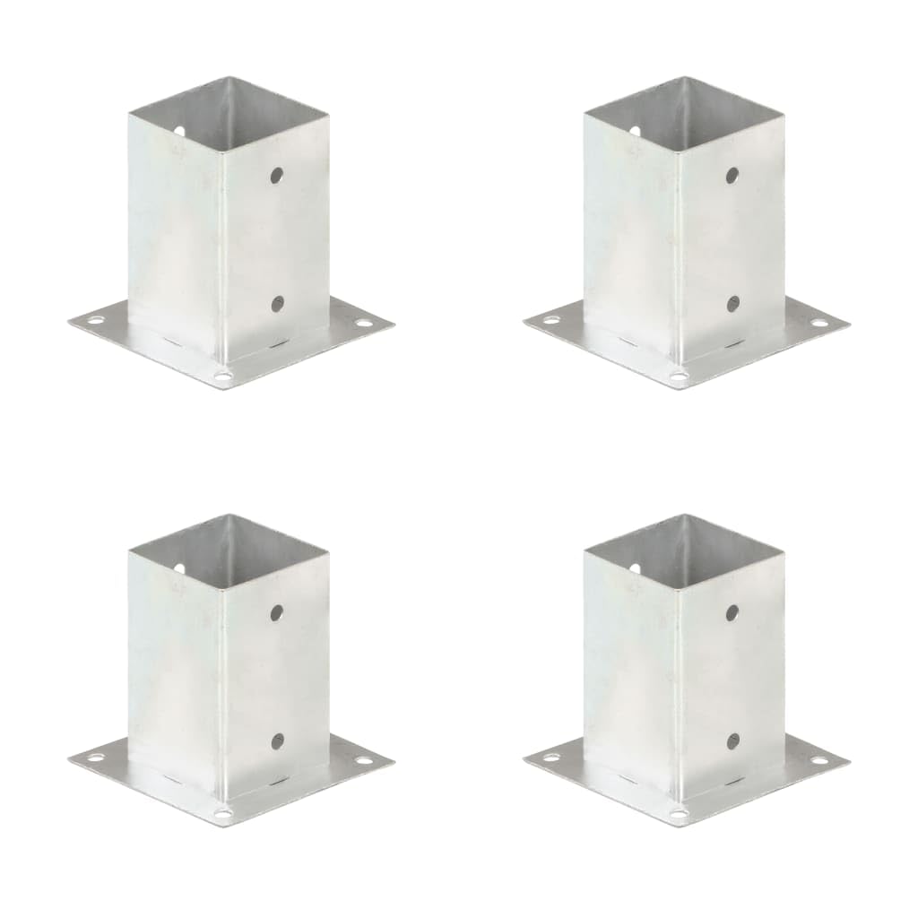Anclaje de postes de metal galvanizado de 91 mm, 4 unidades, zapatos de apoyo para postes de valla y tubos cuadrados, fijación para valla de jardín, valla de malla de alambre y base de valla
