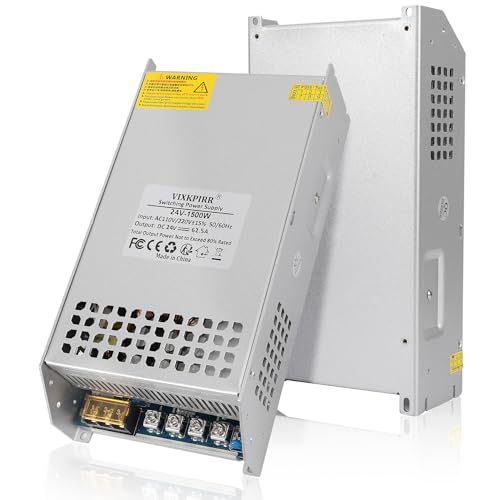 Upgrade DC 24V 62.5A 1500W Netzteil Transformator Schalternetztei 230V AC auf DC 24V Netztei 62.5A 1500W Stromversorgung Adapter für 24V LED Lichtleiste CCTV Kamera Sicherheitssystem Radio