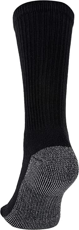 ARI Traders WORK SOCKS Men's Size 6-12 Thick Breathable Socks (5 Pair Multipack) Heavy Duty Reinforced Heel For Steel Toe Boots-Black