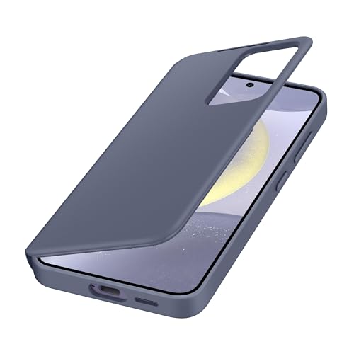 Image of Samsung Polyurethane Galaxy S24 S-View Wallet Phone Case, Protective Cover with Smart Small Screen View, Finger Tap Control, Slim Design, Card Holder Pocket, US Version, EF-ZS921CVEGUS, Violet