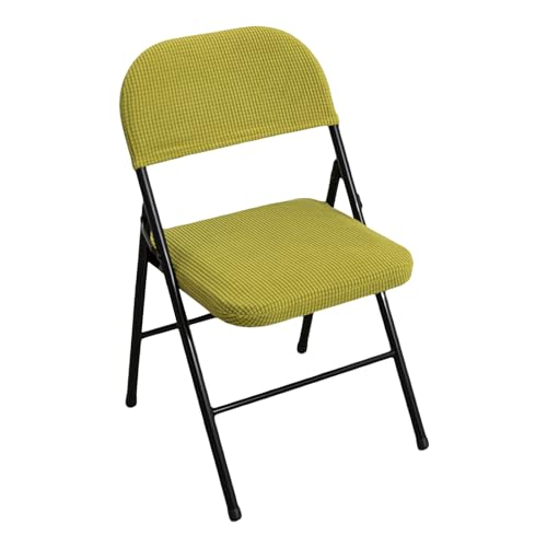 Aunaeyw Ensemble de housses de siège et de dossier de chaise de salle à manger pliante, couleur unie extensible (housse de siège uniquement, chaise non incluse) (vert, taille unique)